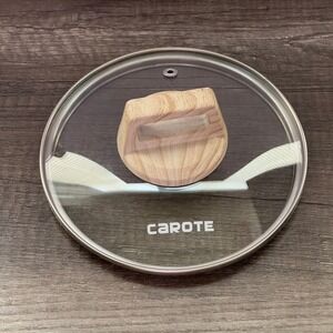 CAROTE Glass Lid Only 7" Plastic Woodgrain Handle Vented Replacement *FLAW*
